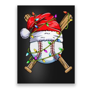 Santa Sports Design For Christmas Baseball Player Poster