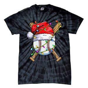 Santa Sports Design For Christmas Baseball Player Tie-Dye T-Shirt