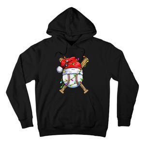 Santa Sports Design For Christmas Baseball Player Tall Hoodie