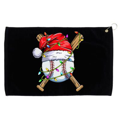 Santa Sports Design For Christmas Baseball Player Grommeted Golf Towel