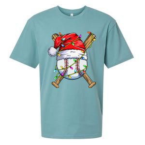 Santa Sports Design For Christmas Baseball Player Sueded Cloud Jersey T-Shirt