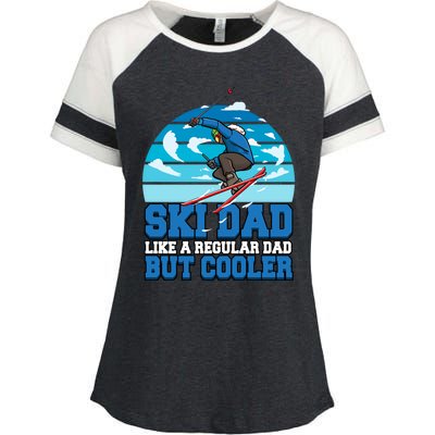 Skiing Ski Dad Like A Regular Dad But Cooler Father Winter Gift Enza Ladies Jersey Colorblock Tee