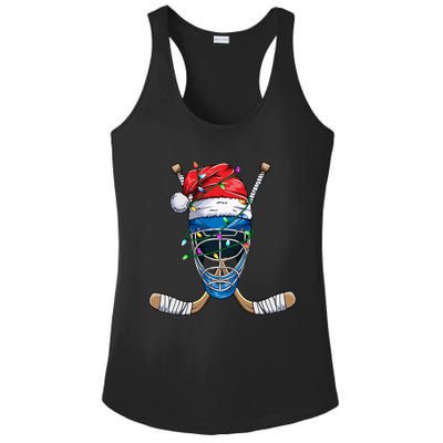 Santa Sports Design Christmas Hockey Player Gift Ladies PosiCharge Competitor Racerback Tank