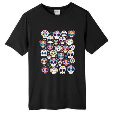 Sugar Skull Dia De Los Muertos Funny Day Of The Dead Kids Tall Fusion ChromaSoft Performance T-Shirt