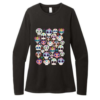 Sugar Skull Dia De Los Muertos Funny Day Of The Dead Kids Womens CVC Long Sleeve Shirt