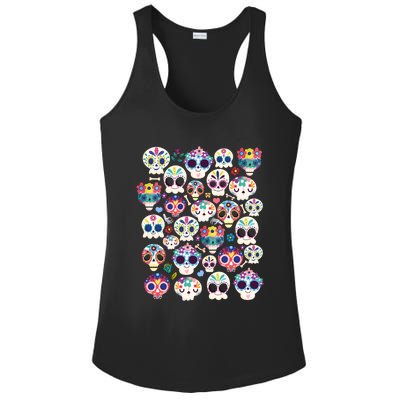 Sugar Skull Dia De Los Muertos Funny Day Of The Dead Kids Ladies PosiCharge Competitor Racerback Tank