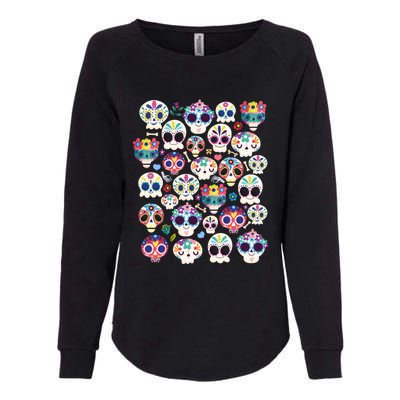 Sugar Skull Dia De Los Muertos Funny Day Of The Dead Kids Womens California Wash Sweatshirt