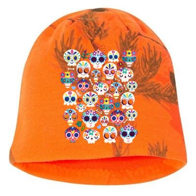 Sugar Skull Dia De Los Muertos Funny Day Of The Dead Kids Kati - Camo Knit Beanie