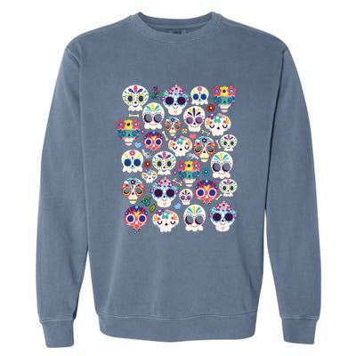 Sugar Skull Dia De Los Muertos Funny Day Of The Dead Kids Garment-Dyed Sweatshirt