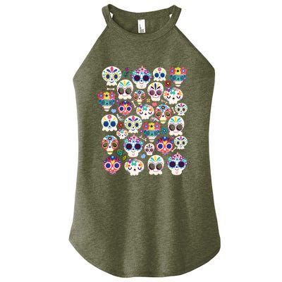 Sugar Skull Dia De Los Muertos Funny Day Of The Dead Kids Women's Perfect Tri Rocker Tank