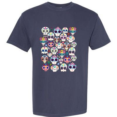 Sugar Skull Dia De Los Muertos Funny Day Of The Dead Kids Garment-Dyed Heavyweight T-Shirt