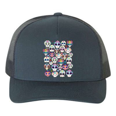 Sugar Skull Dia De Los Muertos Funny Day Of The Dead Kids Yupoong Adult 5-Panel Trucker Hat