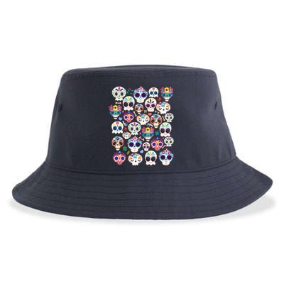 Sugar Skull Dia De Los Muertos Funny Day Of The Dead Kids Sustainable Bucket Hat