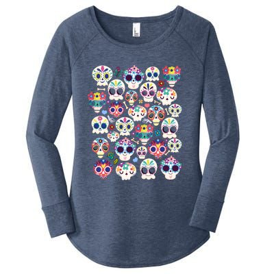 Sugar Skull Dia De Los Muertos Funny Day Of The Dead Kids Women's Perfect Tri Tunic Long Sleeve Shirt