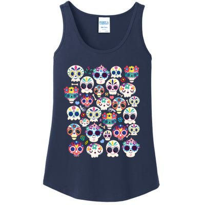 Sugar Skull Dia De Los Muertos Funny Day Of The Dead Kids Ladies Essential Tank