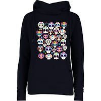 Sugar Skull Dia De Los Muertos Funny Day Of The Dead Kids Womens Funnel Neck Pullover Hood