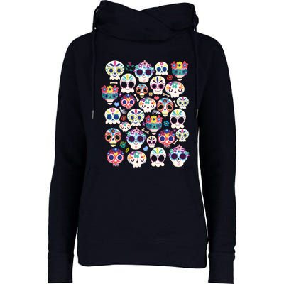 Sugar Skull Dia De Los Muertos Funny Day Of The Dead Kids Womens Funnel Neck Pullover Hood