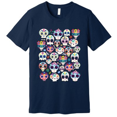 Sugar Skull Dia De Los Muertos Funny Day Of The Dead Kids Premium T-Shirt