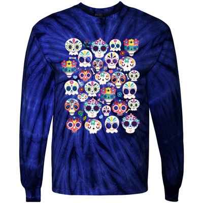 Sugar Skull Dia De Los Muertos Funny Day Of The Dead Kids Tie-Dye Long Sleeve Shirt