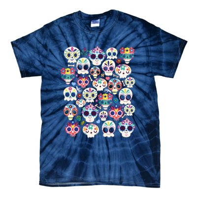 Sugar Skull Dia De Los Muertos Funny Day Of The Dead Kids Tie-Dye T-Shirt