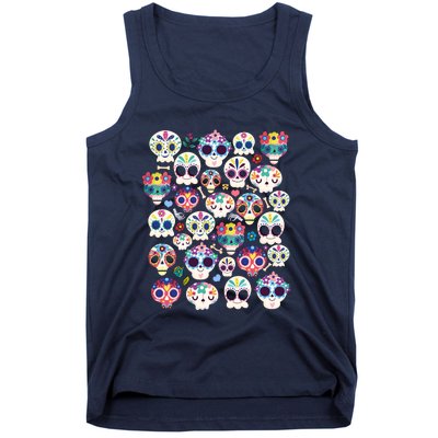 Sugar Skull Dia De Los Muertos Funny Day Of The Dead Kids Tank Top