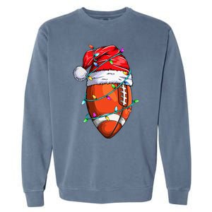 Santa Sports Design For Christmas Football Player Garment-Dyed Sweatshirt