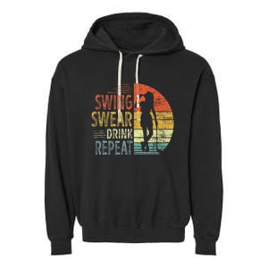 Swing Swear Drink Repeat Love Golf Golfer Women Girl Garment-Dyed Fleece Hoodie