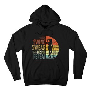 Swing Swear Drink Repeat Love Golf Golfer Women Girl Hoodie