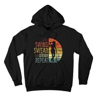 Swing Swear Drink Repeat Love Golf Golfer Women Girl Hoodie