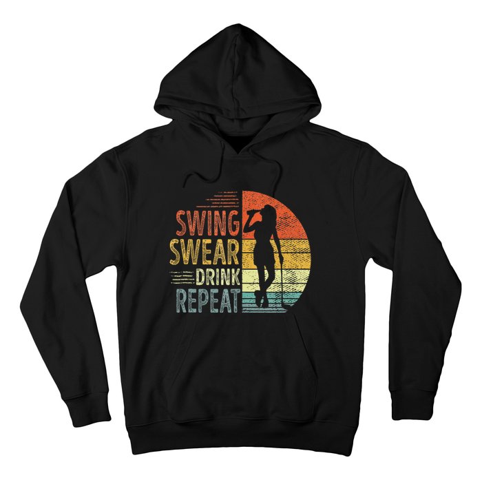 Swing Swear Drink Repeat Love Golf Golfer Women Girl Hoodie