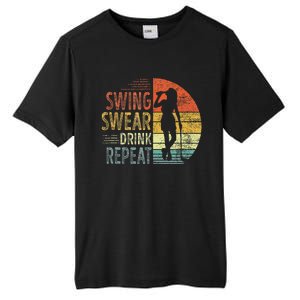 Swing Swear Drink Repeat Love Golf Golfer Women Girl Tall Fusion ChromaSoft Performance T-Shirt