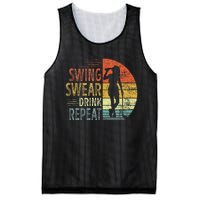 Swing Swear Drink Repeat Love Golf Golfer Women Girl Mesh Reversible Basketball Jersey Tank