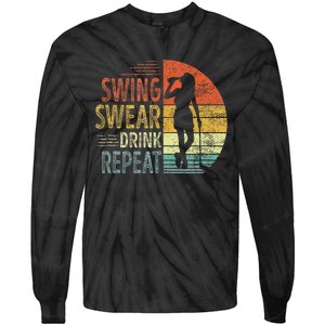 Swing Swear Drink Repeat Love Golf Golfer Women Girl Tie-Dye Long Sleeve Shirt