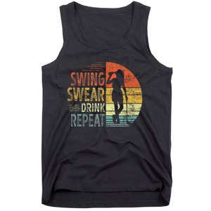 Swing Swear Drink Repeat Love Golf Golfer Women Girl Tank Top