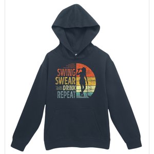 Swing Swear Drink Repeat Love Golf Golfer Women Girl Urban Pullover Hoodie