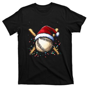 Santa Sports Design For Christmas Baseball Player T-Shirt