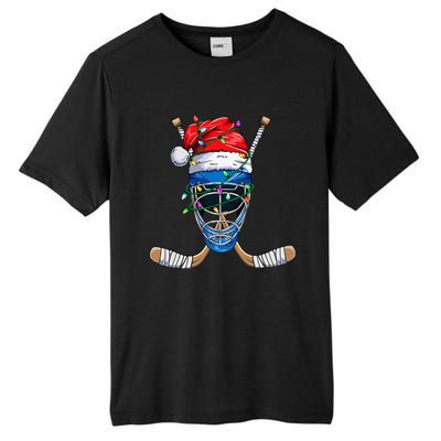 Santa Sports Design For Christmas Hockey Player Tall Fusion ChromaSoft Performance T-Shirt