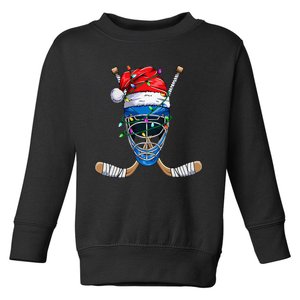 Santa Sports Design For Christmas Hockey Player Toddler Sweatshirt