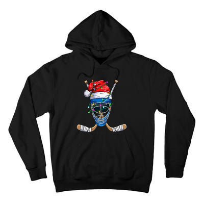 Santa Sports Design For Christmas Hockey Player Tall Hoodie