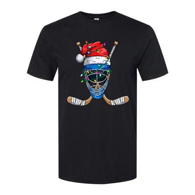 Santa Sports Design For Christmas Hockey Player Softstyle CVC T-Shirt