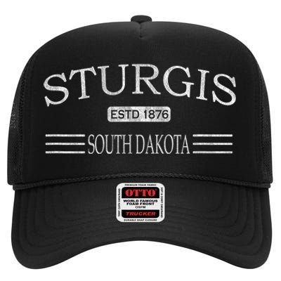 Sturgis South Dakota Sd High Crown Mesh Back Trucker Hat