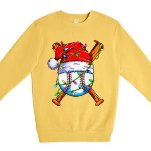 Santa Sports Design For Christmas Baseball Player Premium Crewneck Sweatshirt