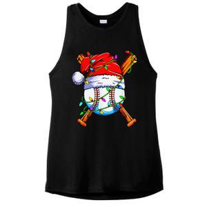 Santa Sports Design For Christmas Baseball Player Ladies PosiCharge Tri-Blend Wicking Tank