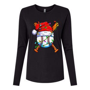 Santa Sports Design For Christmas Baseball Player Womens Cotton Relaxed Long Sleeve T-Shirt