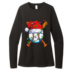 Santa Sports Design For Christmas Baseball Player Womens CVC Long Sleeve Shirt