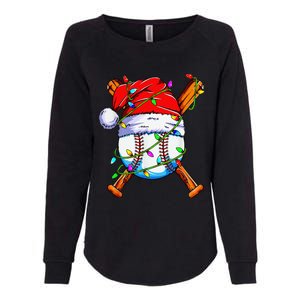 Santa Sports Design For Christmas Baseball Player Womens California Wash Sweatshirt