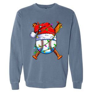 Santa Sports Design For Christmas Baseball Player Garment-Dyed Sweatshirt