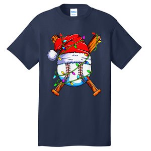 Santa Sports Design For Christmas Baseball Player Tall T-Shirt