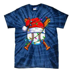 Santa Sports Design For Christmas Baseball Player Tie-Dye T-Shirt