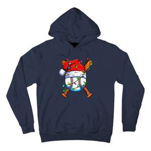 Santa Sports Design For Christmas Baseball Player Tall Hoodie